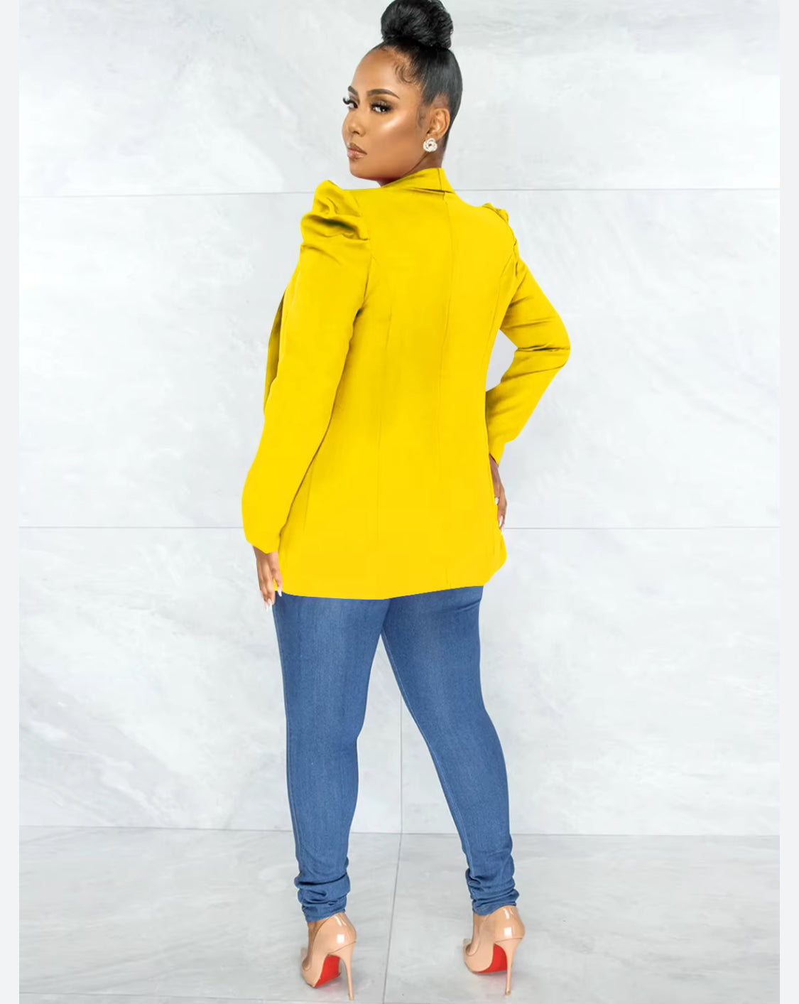 CHIC PUFF SLEEVE OFFICE BLAZER