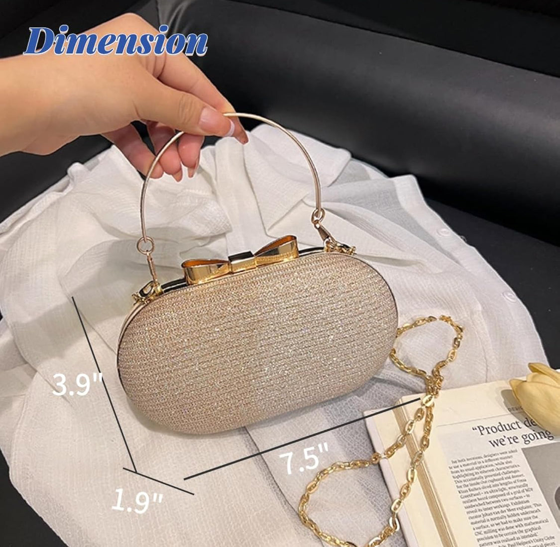 LUXURY GOLD CLUTCH HANDBAG