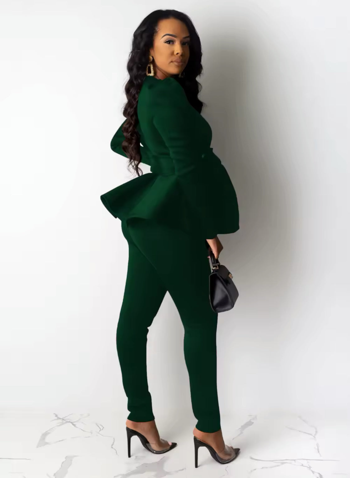 TWO PIECE PEPLUM STYLE PANTS OUTFIT