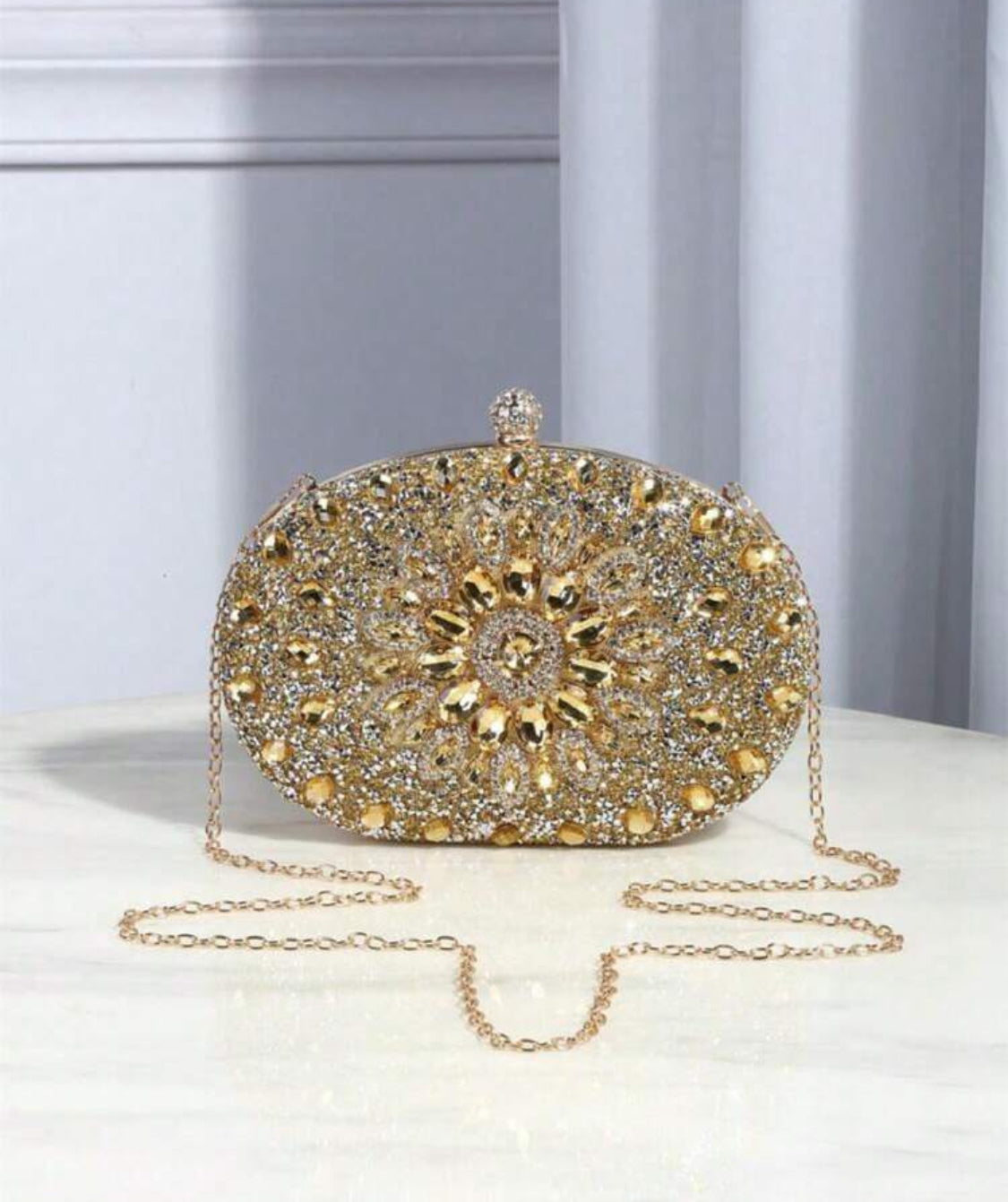 LUXURY GLITTER GOLD EVENING PURSE