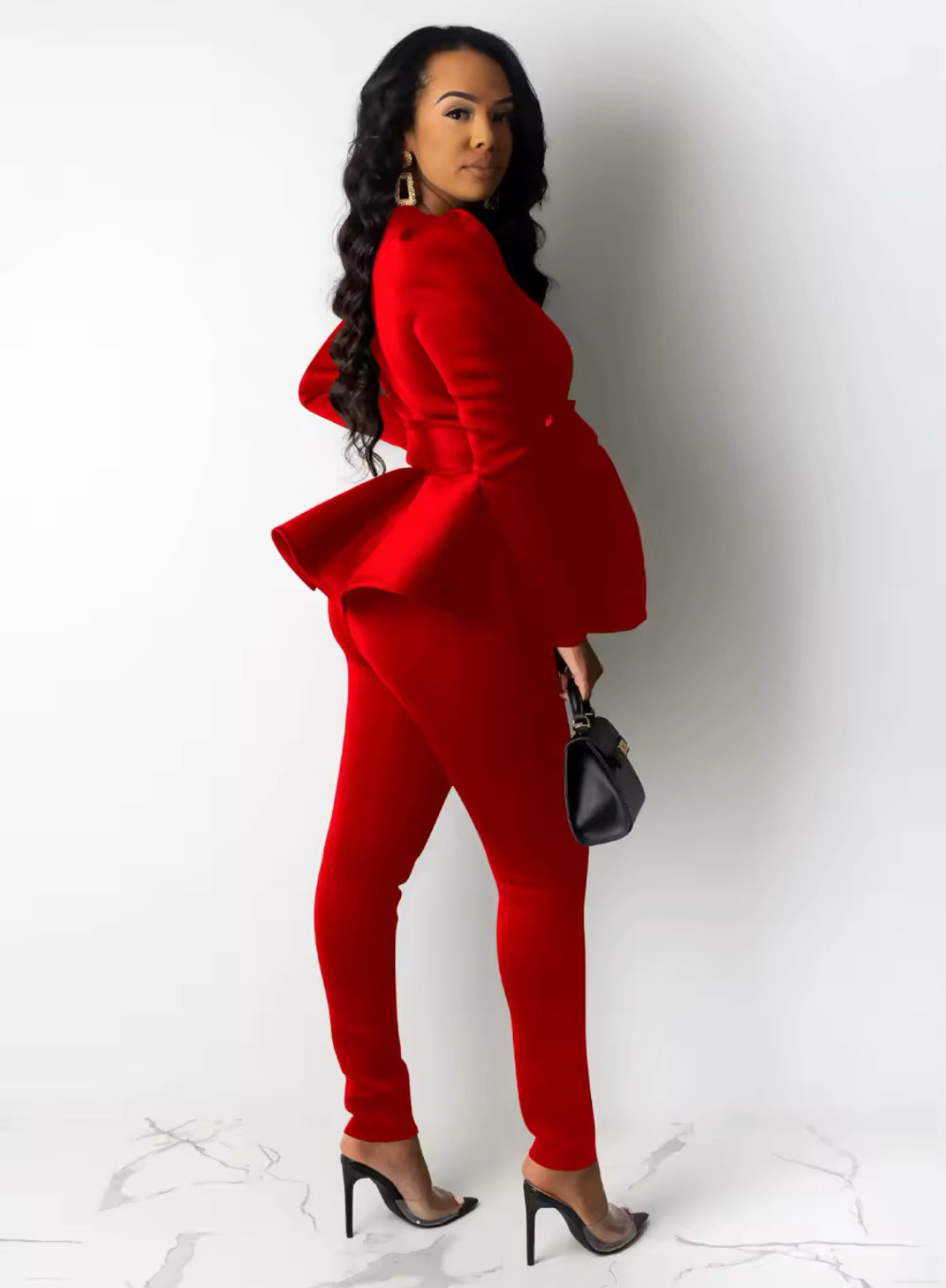 TWO PIECE PEPLUM STYLE PANTS OUTFIT