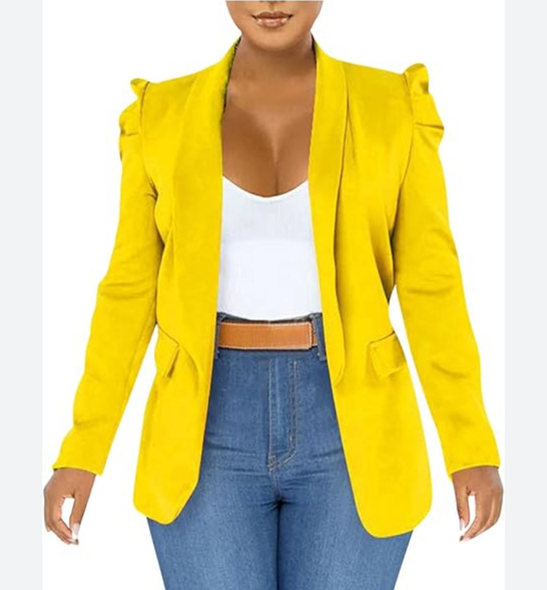 CHIC PUFF SLEEVE OFFICE BLAZER