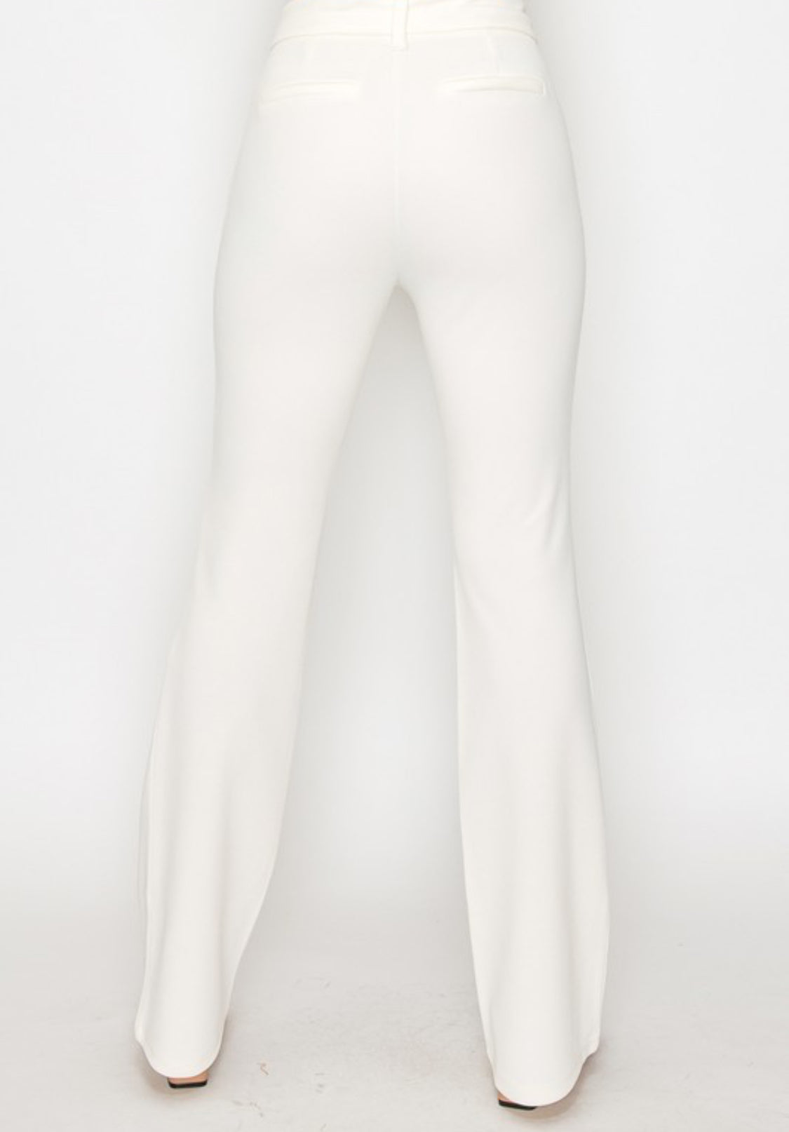 FORMAL PANTS SOLID COLOR FITTED FLARE BOTTOM DESIGN