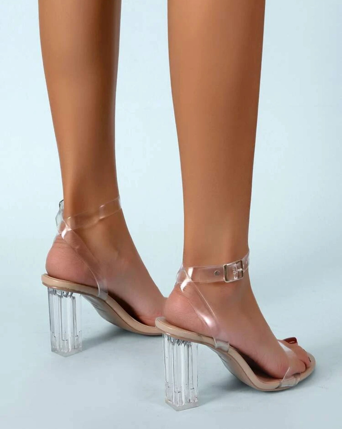 CLEAR STRAP HIGH HEELS