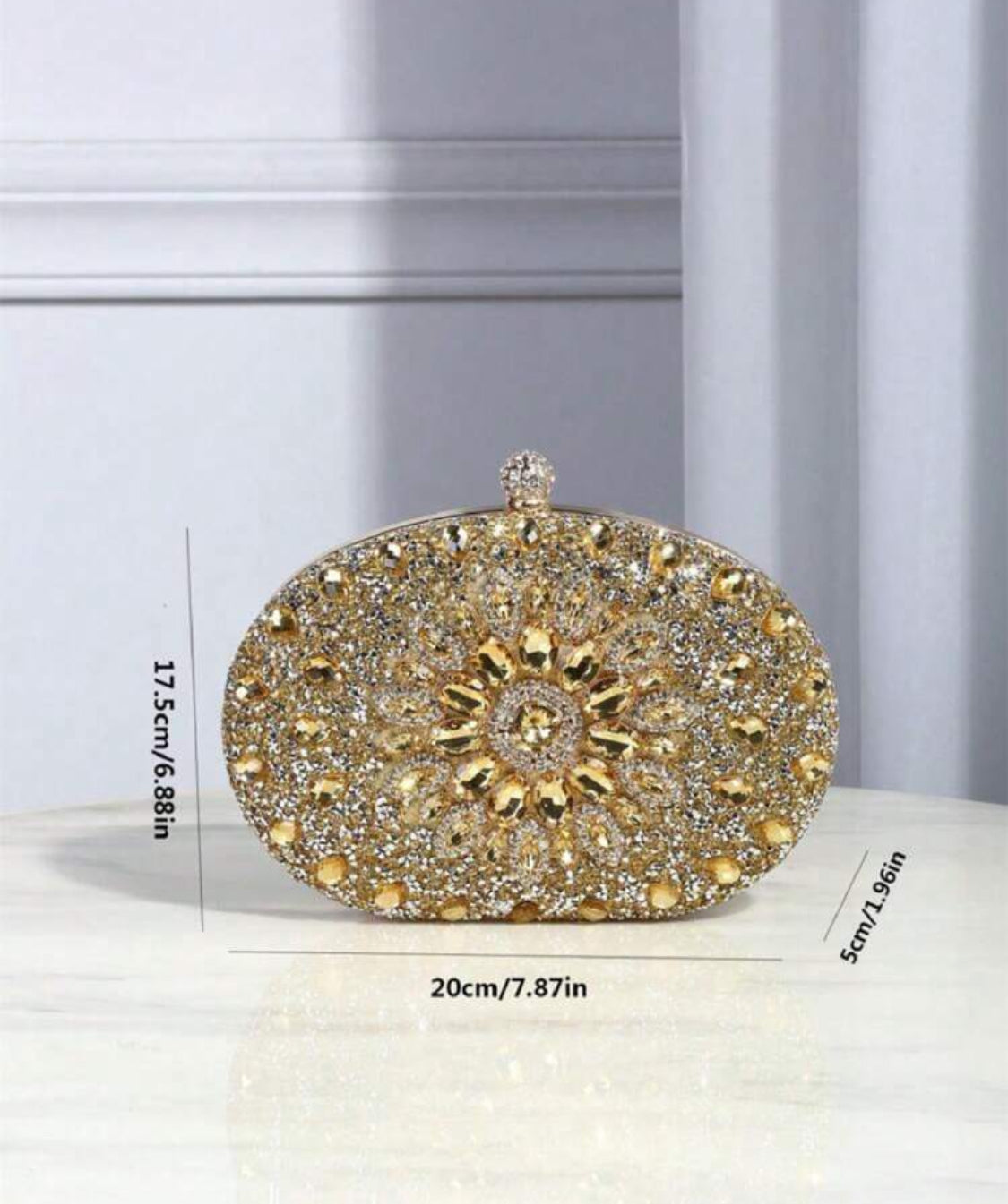 LUXURY GLITTER GOLD EVENING PURSE