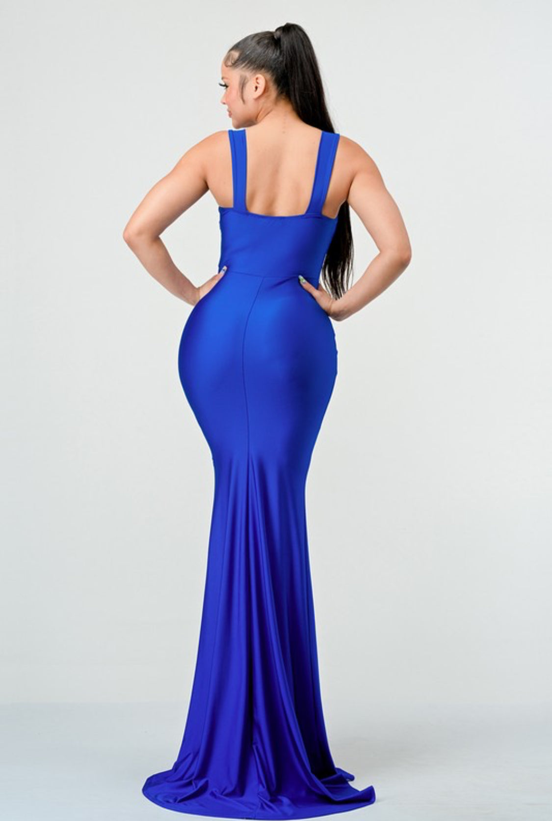 SIDE SLIT EVENING BRIDESMAID PARTY DRESS