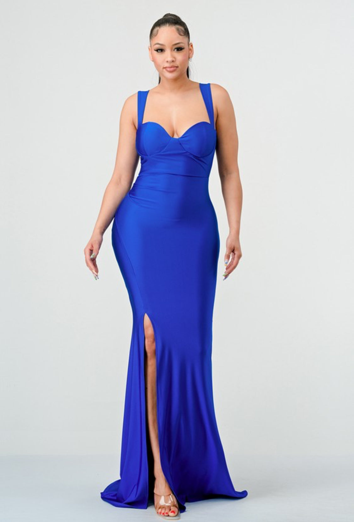 SIDE SLIT EVENING BRIDESMAID PARTY DRESS