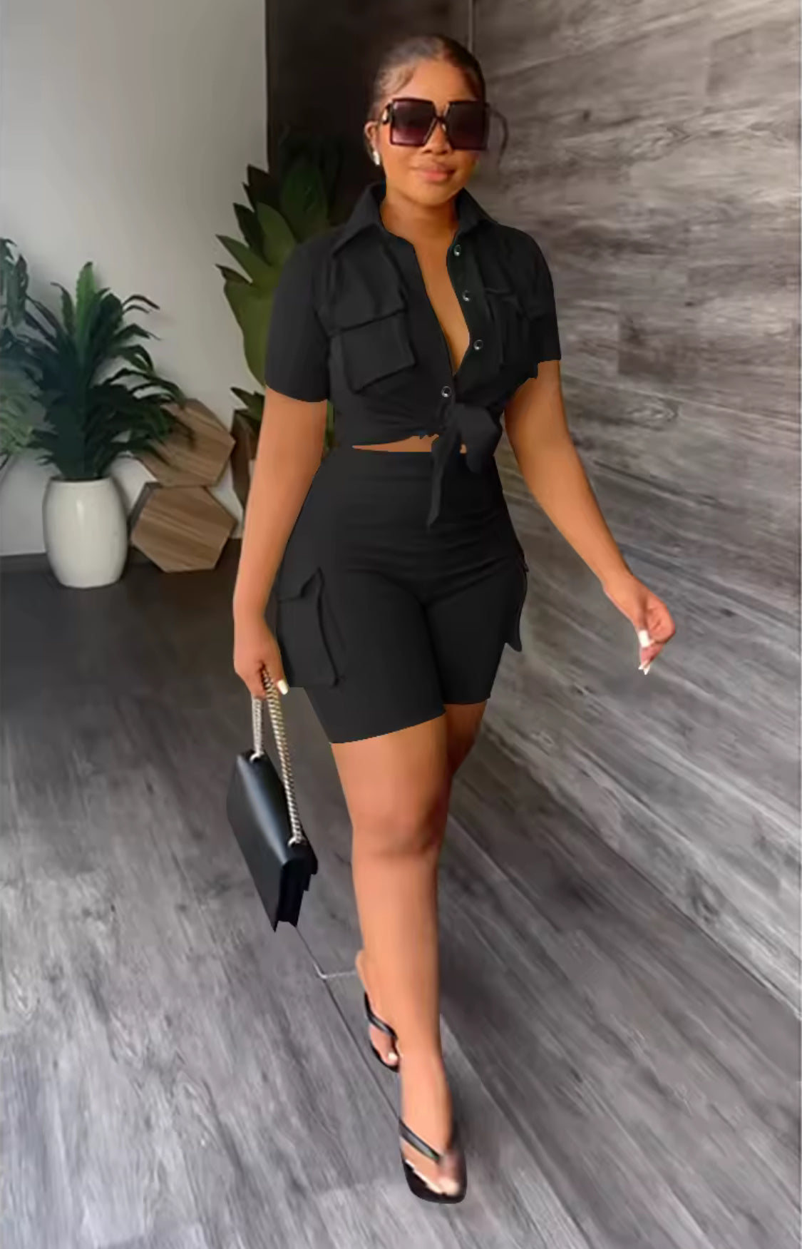 TWO PIECE SHORTS OUTFIT SHORT SLEEVES SUMMER OUTFIT