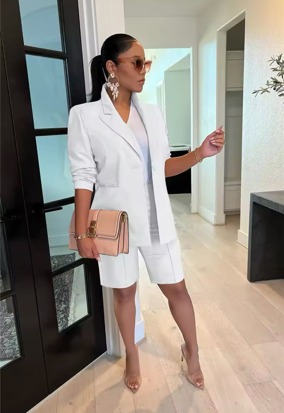 BLAZER SHORTS OUTFIT OFFICE WEAR