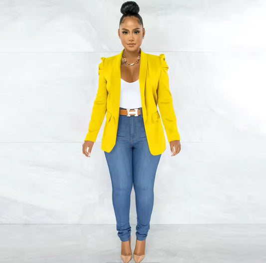 CHIC PUFF SLEEVE OFFICE BLAZER