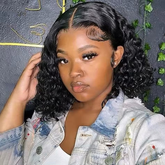 180 DENSITY 6X4 GLUE-LESS BOB WIG 💯 HUMAN HAIR DEEPWAVE