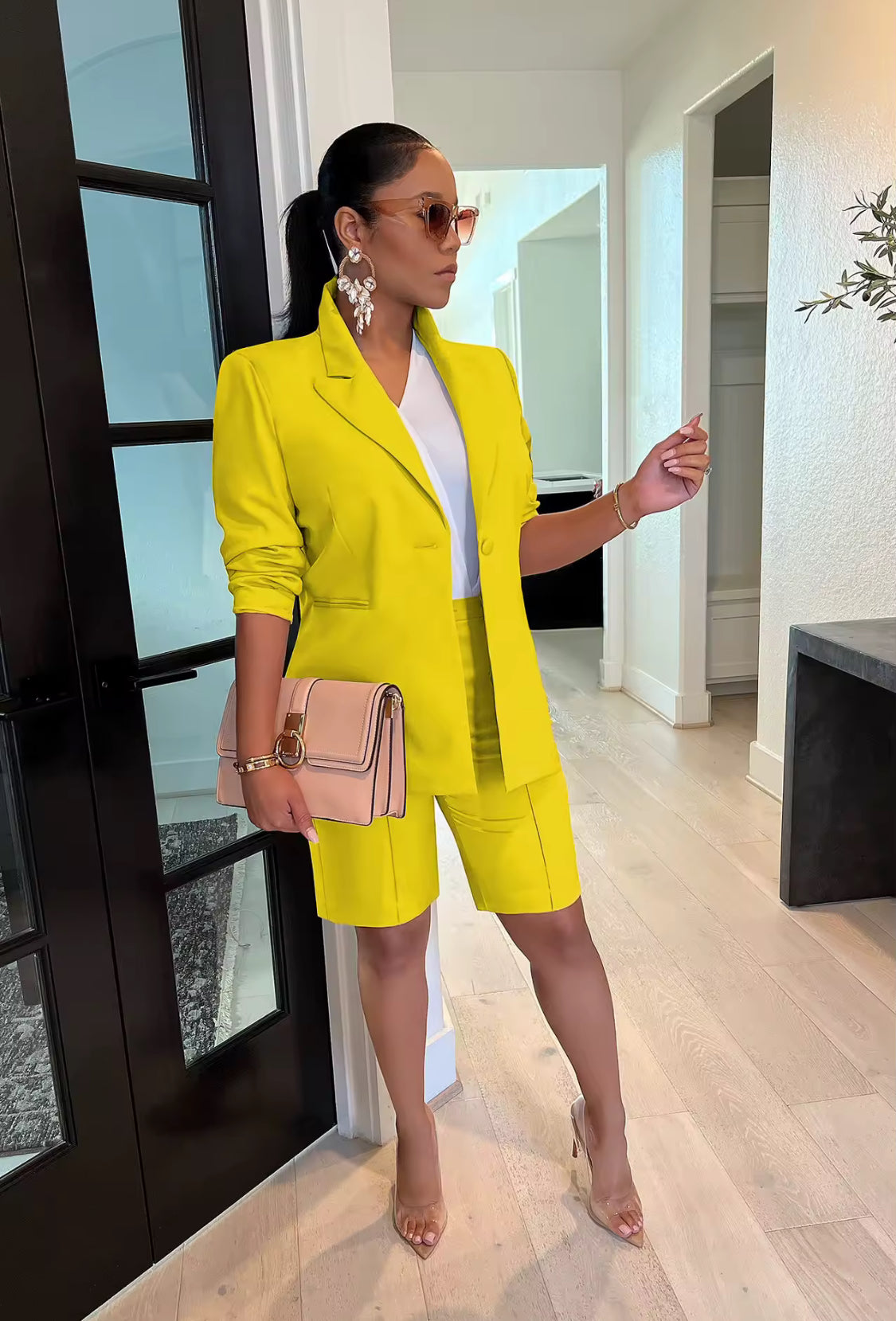 BLAZER SHORTS OUTFIT OFFICE WEAR
