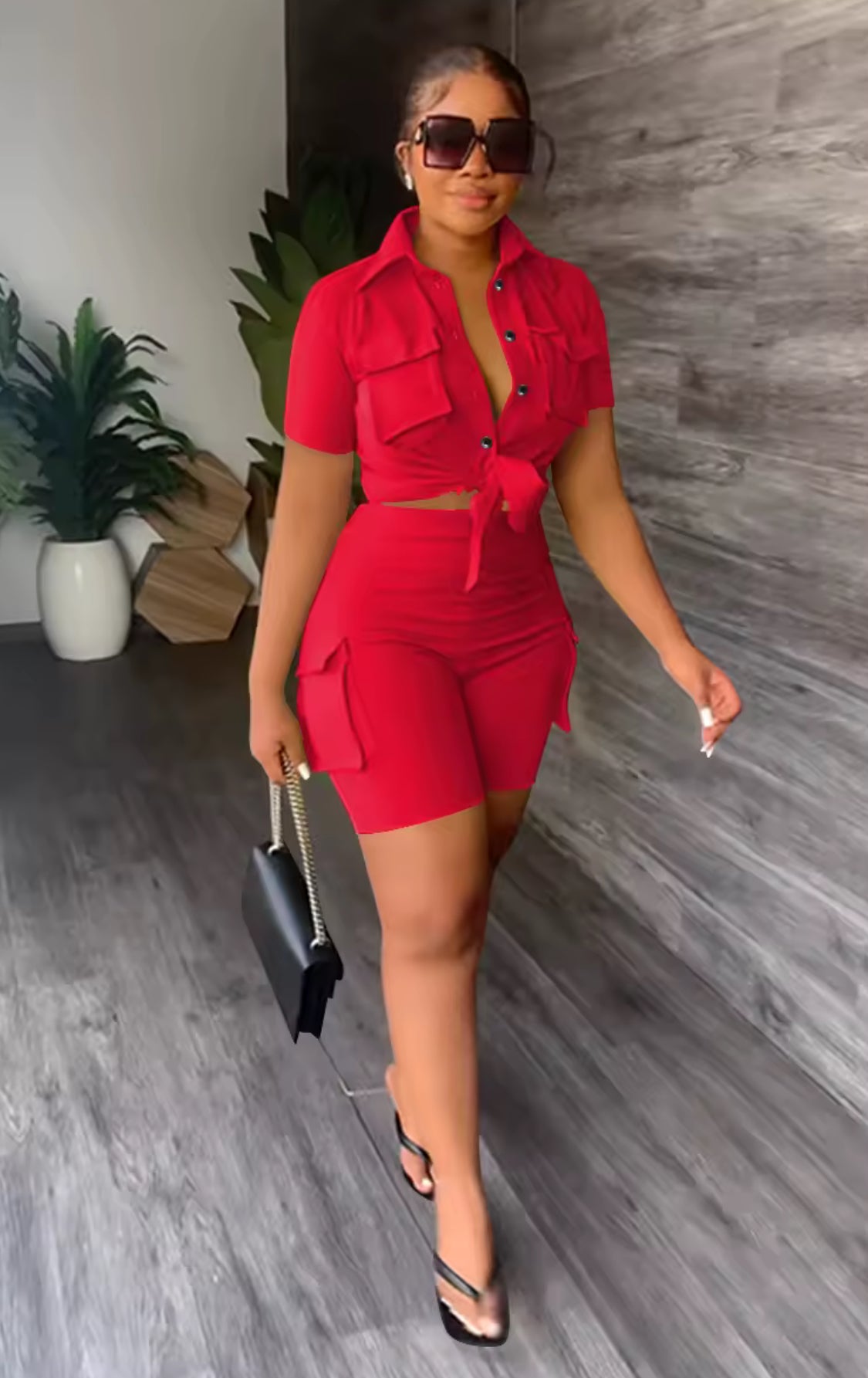 TWO PIECE SHORTS OUTFIT SHORT SLEEVES SUMMER OUTFIT