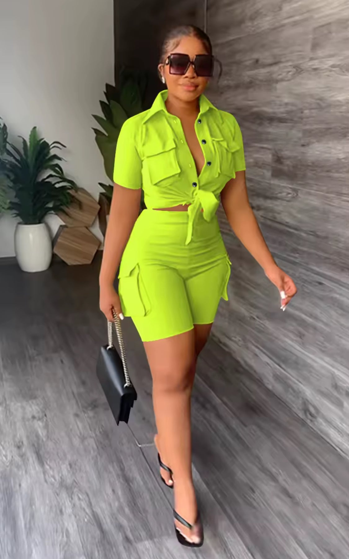 TWO PIECE SHORTS OUTFIT SHORT SLEEVES SUMMER OUTFIT